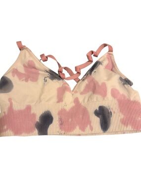 Tie-dyed blue and pink sports bra